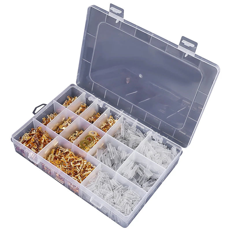 Gold Silver Docking Terminal Cable Bare Terminal with Spring Insert Sheath, Male and Female Pair Terminal Box