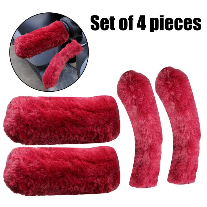 Winter Plush Handlebar Grip Covers Thick Warm Motorcycle
