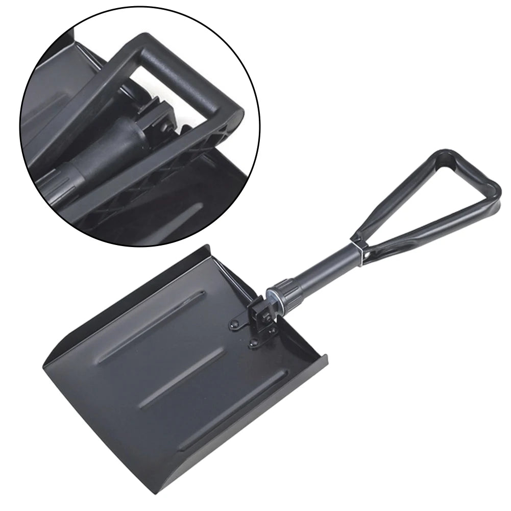 For Car Trunk Folding Snow Shovel Black Compact Snow Shovel With Pouch Snow Shovel Carry Pouch Included Multi-purpose Use