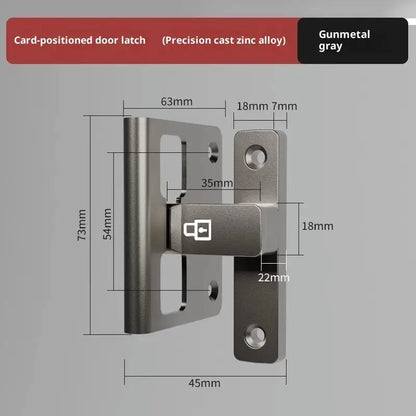 Latch Deadbolt Indoor Non-Punch Surface Mounted Door Lock Bathroom Sliding Door Buckle Snap Bolt Old-Fashioned Room Privacy Lock