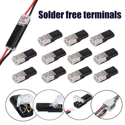 2 Pin Automotive Waterproof Connector Wire Terminal ABS 18-22AWG 300V 10A