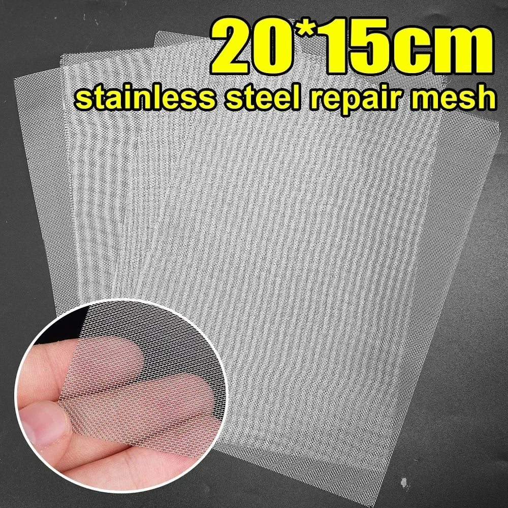 Car Bumper Stainless Steel Repair Mesh Plastic Crack Repair Mesh Welding Wire Mesh Net for Bumper Body Hood Vents 15x20cm
