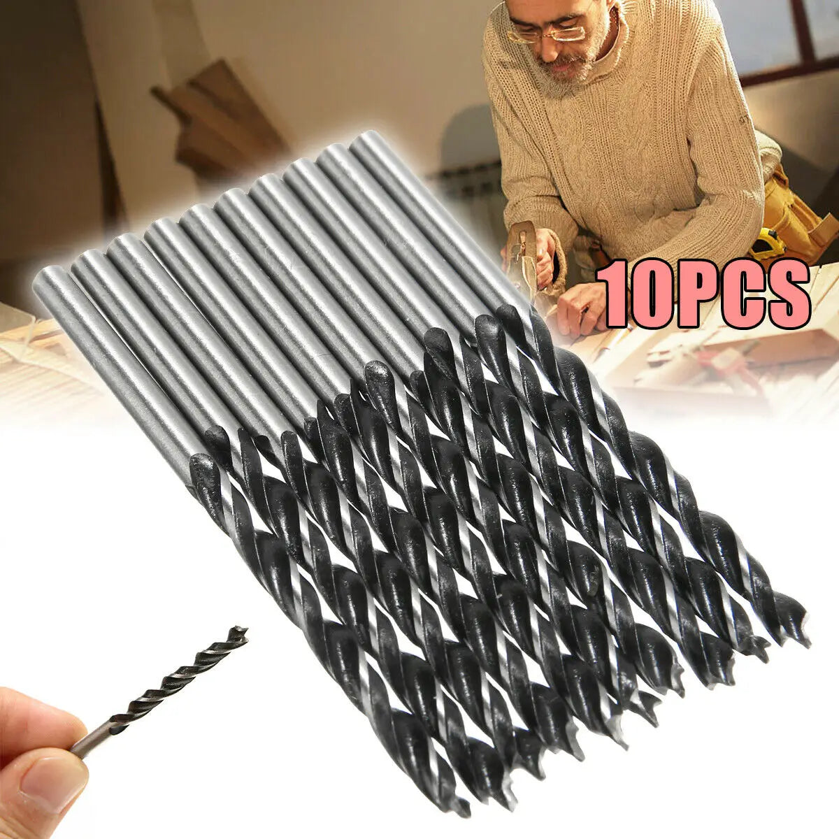 Woodworking Spiral Drill Bit Kit 3mm/4mm/5mm with Center Point for Wood Drills, Power Tool Parts