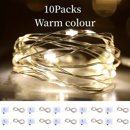 10Packs 1m LED String Lights Warm/Multicolor/Red/Green/Blue/Pink/Purple/White Christmas Atmosphere Firefly Lamp Starry Sky Light
