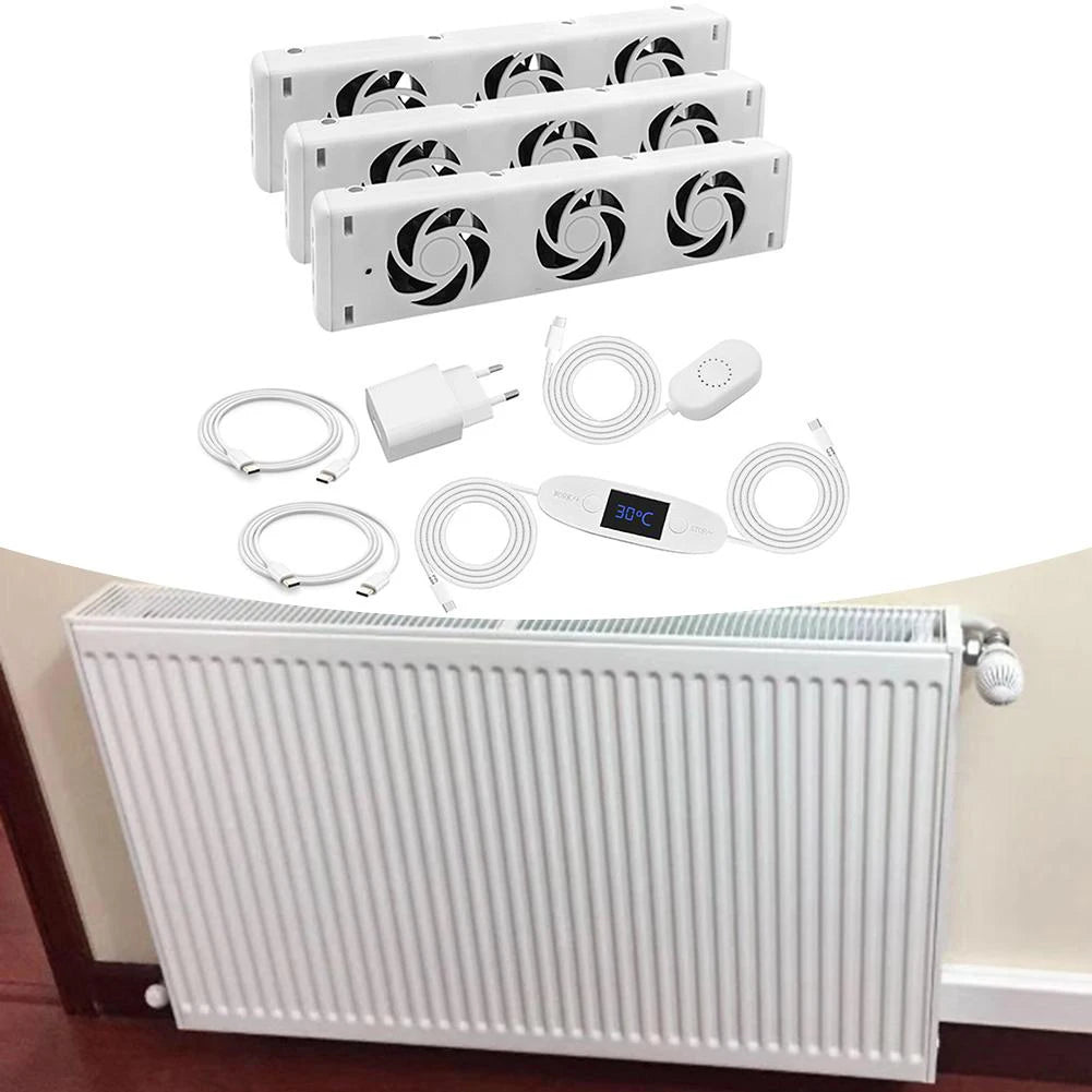 Upgrade 5.0 Duo-Set Radiator Fan Smart Radiator Booster Extension Set Ventilator Fan European Standard 5V Household Radiator