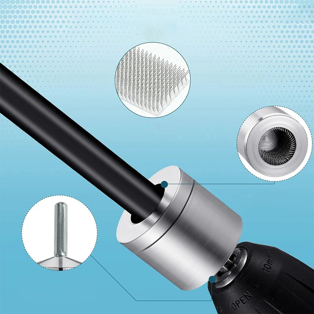 4-in-1 Battery Brush Copper Pipe Cleaner Welding Preparation High Torque Resistance Interchangeable Brush Heads For Copper Pipes
