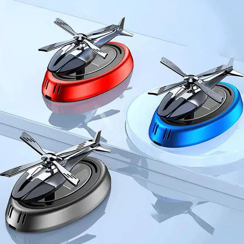 Solar Powered Rotating Helicopter Air Freshener Aromatherapy Decor