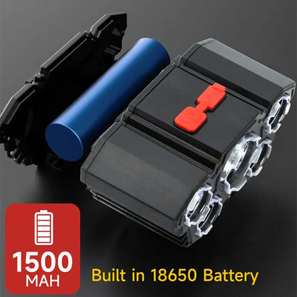 5 LED Rechargeable Headlamp with 18650 Battery Strong Light Headlight