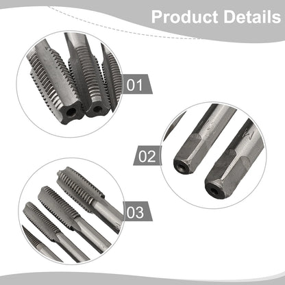 7Pcs For M3 Metric Thread Tap Drill Bits Set with HSS Straight Fluted Screw Taps for Stainless Steel and General Steel