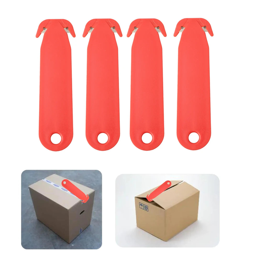 4PCS Double-edged Safety Box Cutter Blade MultiTool Film Cutting Art Paper Cutter For Home Kitchen Warehouse