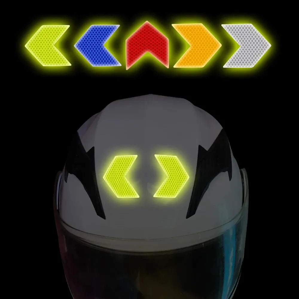 Car Reflective Arrow Sign Tape Stickers – Hazard Warning Safety Decals for Car Bumper & Trunk (10pcs/Set)