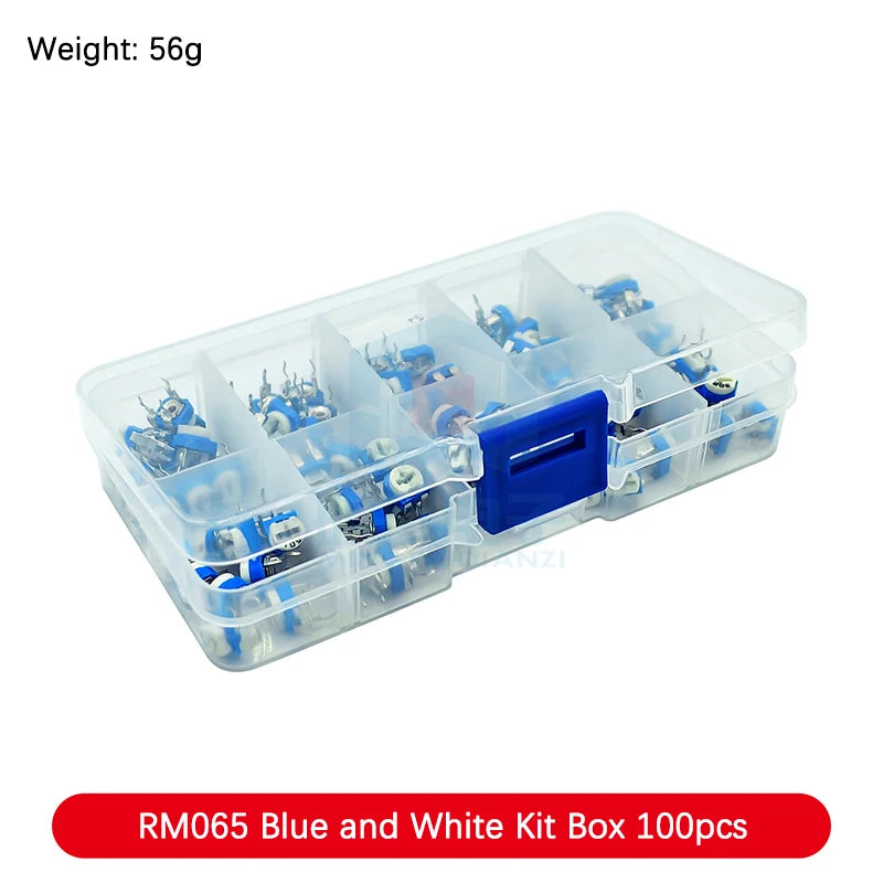 Electronic Component Kit Box with LEDs, Transistors, IC Sockets, Switches, and Jumper Wires