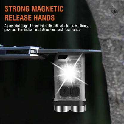 V3 EDC LED Flashlight Rechargeable Mini Keychain Torch with UV