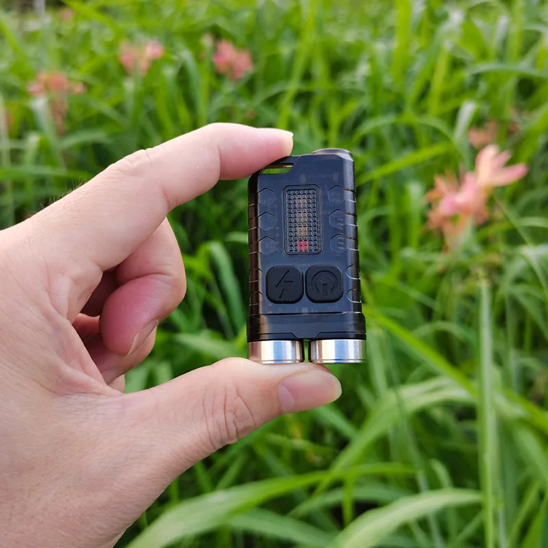 Mini Portable Keychain LED Flashlight TYPE C Rechargeable Camping Hiking Lantern High Power Luminous Flash Light Pocket Torch