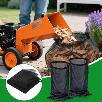 Wood Chipper Collection Bag 24x48 with Heavy Duty Plastic and Double Rope Lock for Long Term Use in For Leaf Mulching