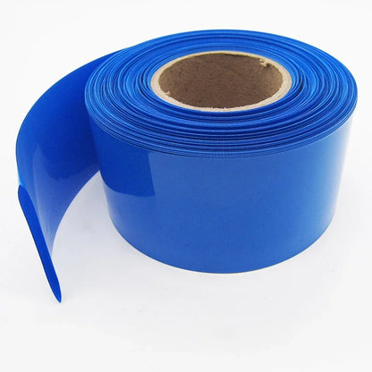 Blue PVC Heat Shrinkable Tube 100mm–600mm Insulating Sleeve for Lithium Battery Package Plastic Shrink Film