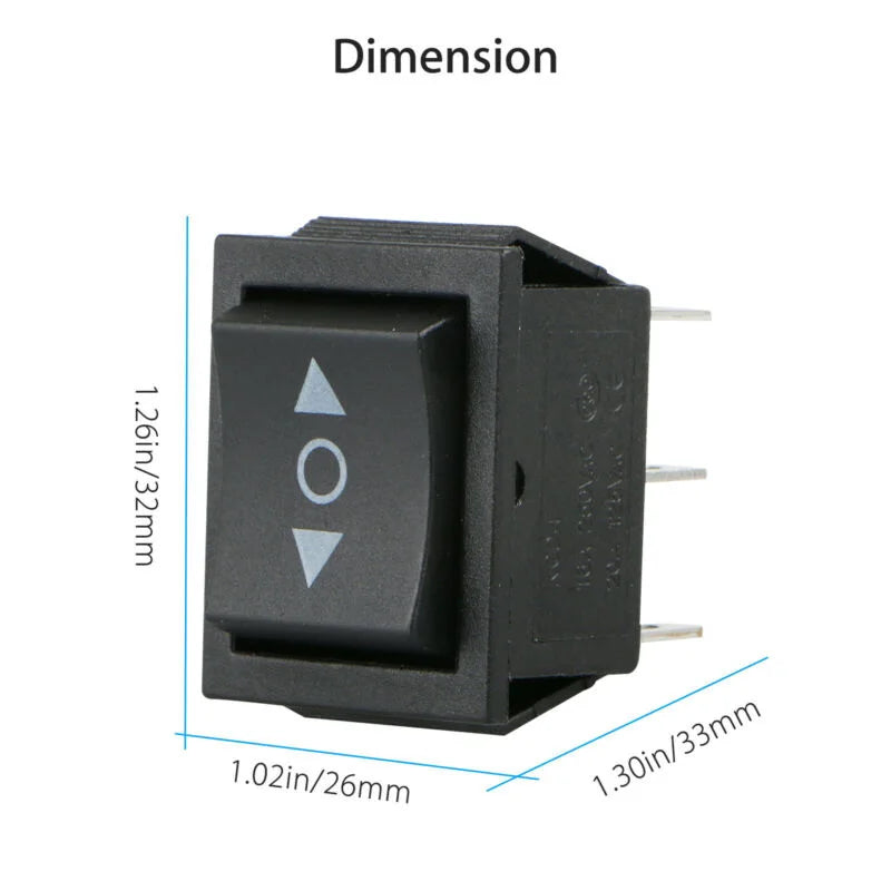 2 Pack 6 Pin DPDT Pole Throw Momentary Rocker Switch Snap In Terminals for Car Motorcycle Boat and Electrical Equipment