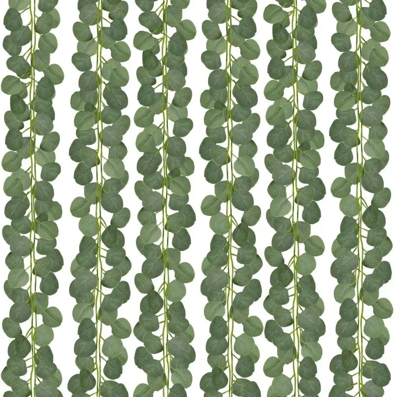 2.2M Artificial Eucalyptus Garland – Green Eucalyptus Vine Plant for Wedding Arch, Wall & Home Garden Decoration