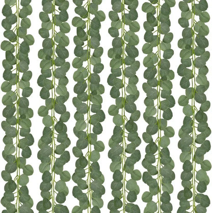 2.2M Artificial Eucalyptus Garland – Green Eucalyptus Vine Plant for Wedding Arch, Wall & Home Garden Decoration