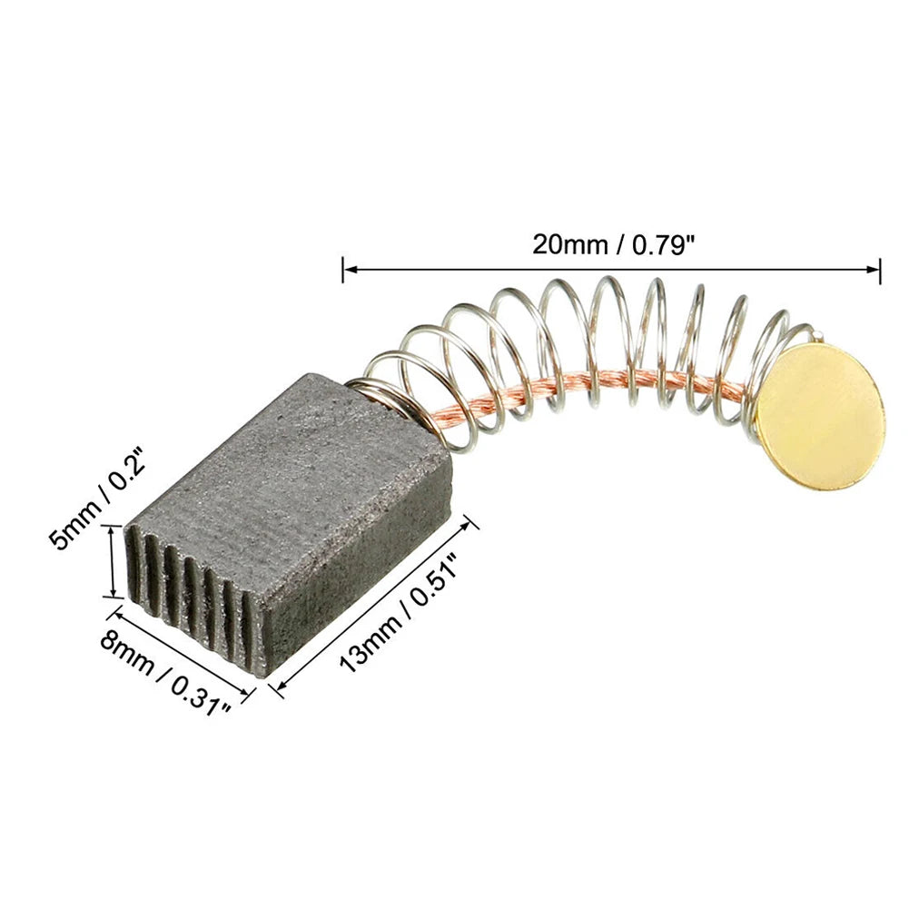 2pcs Carbon Brushes Kit For Electric Motors 13mm X 8 X 5mm Replacement Part 20mm Spring Length Electric Carbon Brushes