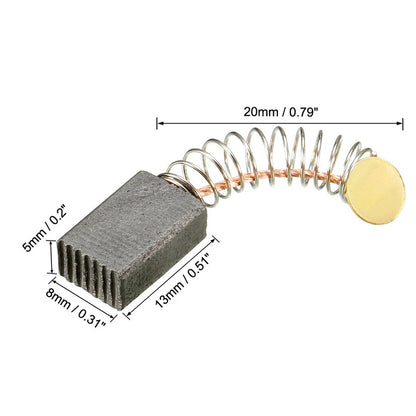 2pcs Carbon Brushes Kit For Electric Motors 13mm X 8 X 5mm Replacement Part 20mm Spring Length Electric Carbon Brushes
