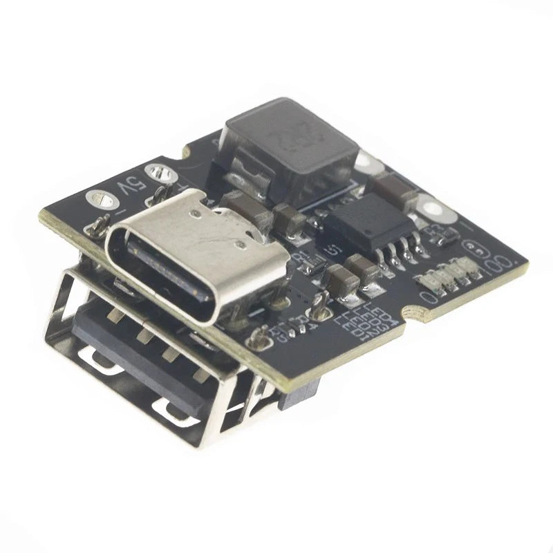Type-C USB 5V 2A Boost Converter Step-Up Power Module with Lithium Battery Charging and Protection, LED Display