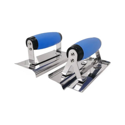 New 1Pcs Rubber Handle Plastering Trowel Concrete Trowel Drywall Tools Stainless Steel Corner Shaping Trowels Corner Tool