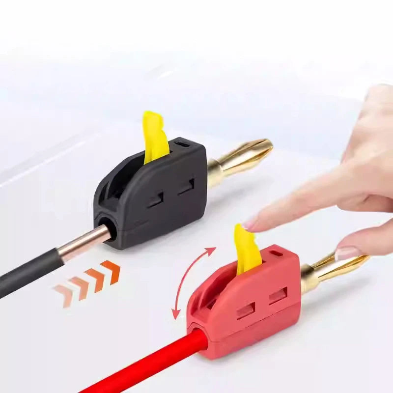 New Portable 32A 4mm Banana Plug High Current Quick Connect Gold-Plated Banana Connectors Audio Copper Speakers Amplifier