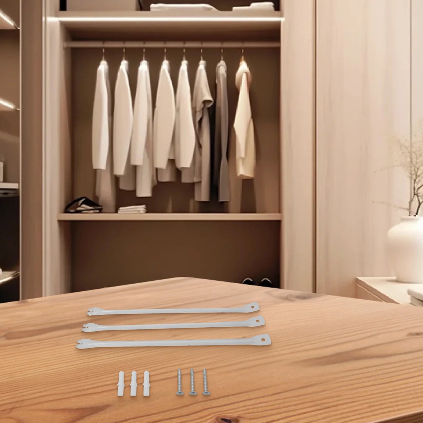 3 Pack Metal For Wire Shelf Support Brackets for Closets Built to Provide Strong Support with Enhanced Load Capacity