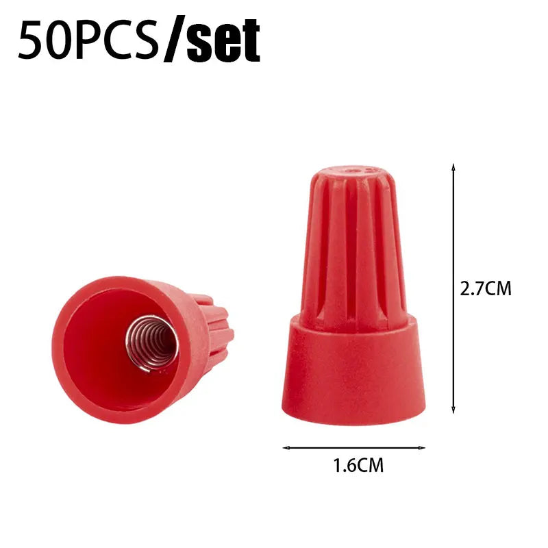 200/50PCS Wire Caps Assorted Colors Spring Spiral Connectors PVC Insul ...