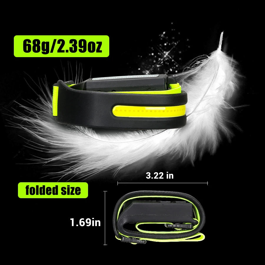Sensor Headlamp LED Head Flashlight Rechargeable Headlight Built-in 1200mAh Battery 5 Lighting Modes Fishing Camping Lantern