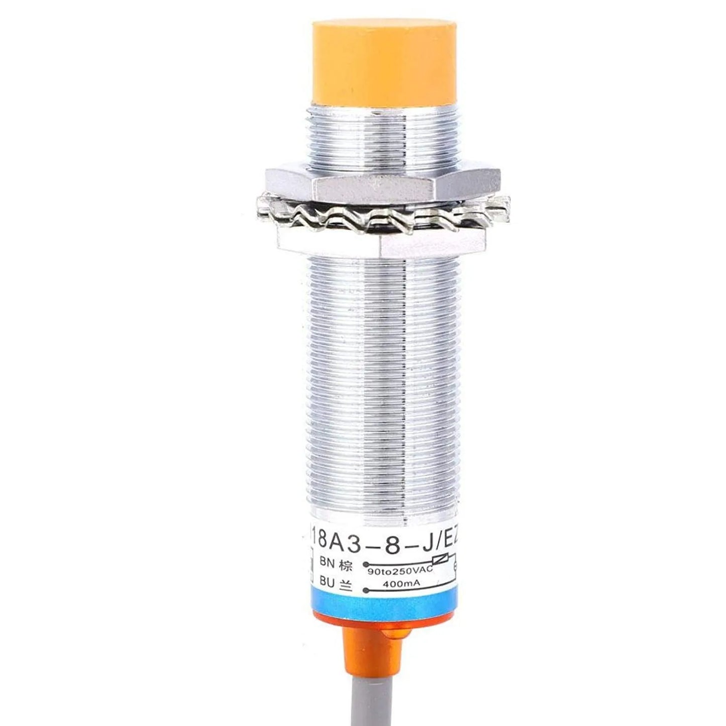 LJ18A3-8-J/EZ AC 90-250V 2-Wire Inductive Proximity Sensor Switch with 8mm Sensing Distance for Metal Object Detection