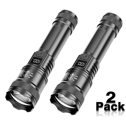 100000LM Super Bright Flashlight Type-C Rechargeable Tactical Torch