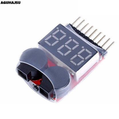 1-8S LED Low Voltage Buzzer Alarm LiPo Battery Voltage Tester Checker