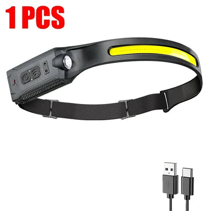 LED Headlamp Strong Light Head Lamp Rechargeable Headlight Built-in 18650 Battery Flashlight for Outdoor Camping Fishing Lantern