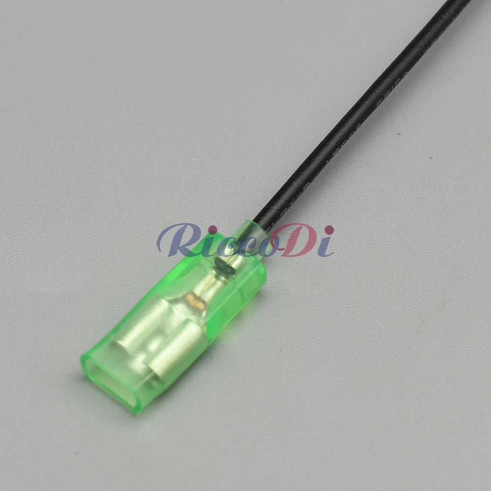6.3mm Automotive Spring Terminal with Green Sheath for Push Button Switch, Cold Crimp 0.2-1.5mm² Compatible with DJ7013-6.3-21