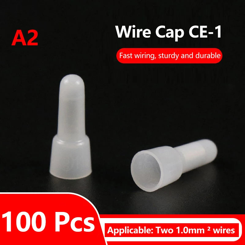 100/250Pcs Nylon Insulated Closed End Crimp Terminals – 22-16 / 16-14 / 12-10 Gauge Wire Crimp Cap Connector Kit
