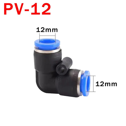 PV Elbow Pneumatic Quick Fitting 4/6/8/10/12mm Air Water Hose Push Connector Industrial Heavy Duty Leak-Proof Seal