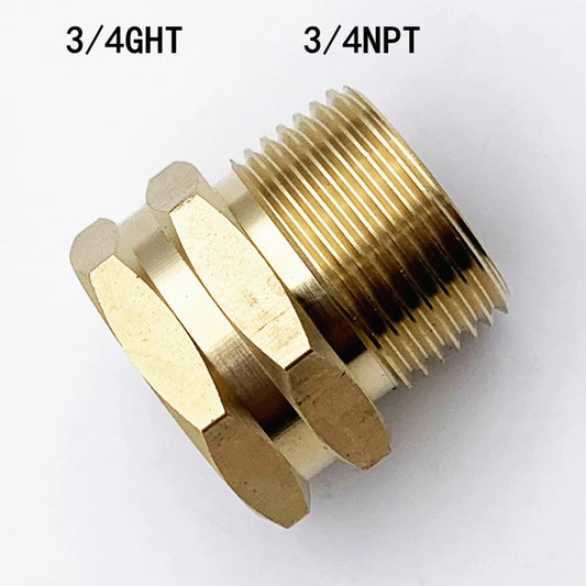 4 Pcs Brass Garden Hose Adapter 3/4" GHT Female To 3 / 4" NPT Male Garden Watering Adapter Drip Irrigation Connector