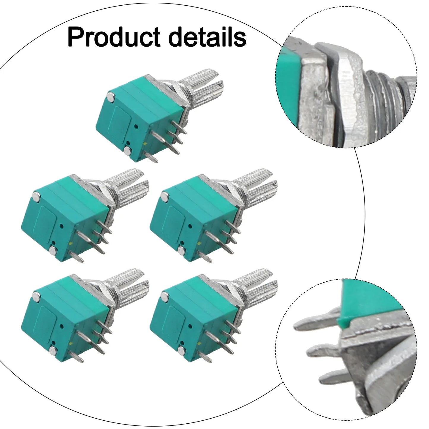 Audio Equipment 60*60*60 Mm Sealing Potentiometer Knurled Shaft Potentiometer Control Device Plastic Shell Single Linear Use