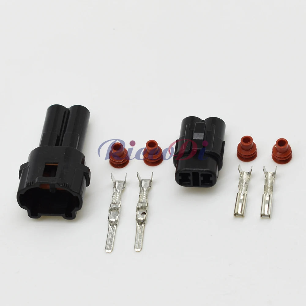2 Pin 2mm Sealed Connector 6180-2321 6187-2311 DJ7026-2 PA66 Gray Black Waterproof for Honda