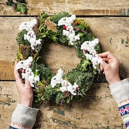 40/4PCS Artificial White Berries Stems Christmas Berry Branches Fake Fruit Flowers DIY Wedding Party New Year Home Decorations