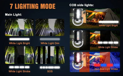 COB LED Keychain Light USB Rechargeable Waterproof Mini Flashlight