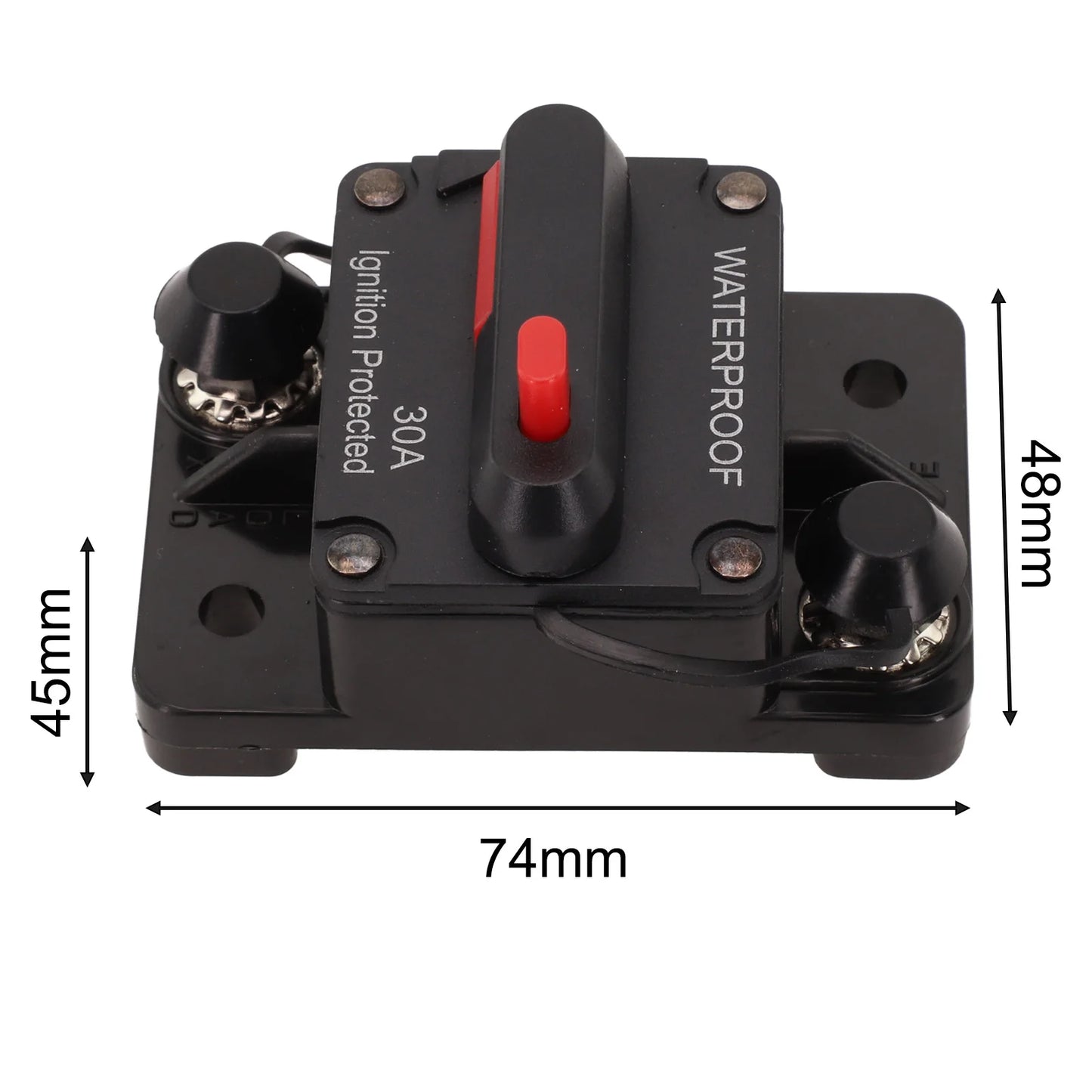 Color Black Manual Reset Fuse Sealed And Waterproof M6 Connection Studs Manual Reset Switch Protective Rubber Cap