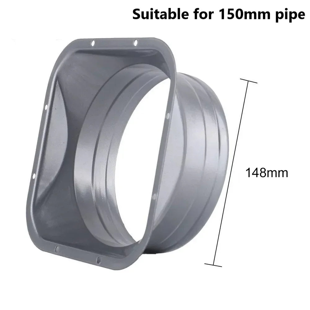 For Kitchen Hood Ventilator Pipe Connecting Vent Flange Exhaust Duct 4-10inch Electrostatic Spray Metal Silver-gray