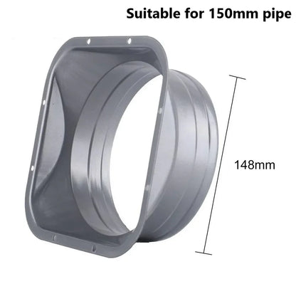 For Kitchen Hood Ventilator Pipe Connecting Vent Flange Exhaust Duct 4-10inch Electrostatic Spray Metal Silver-gray