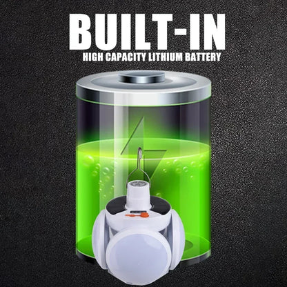 Portable LED Solar Camping Light Bulb Rechargeable Flashlight Waterproof Night Lamp Camping Supplies 5 Mode Adjustable with Hook