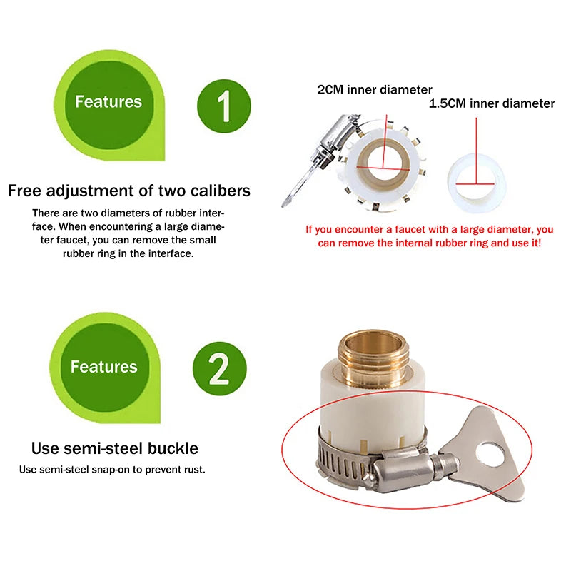 New Universal Faucet Connector Tap Connector Adapter Garden Kitchen Water Hose Pipe Joiner Fitting Universal