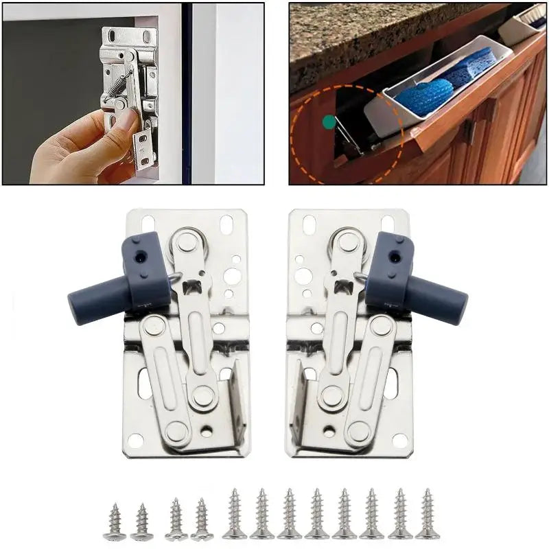 2pcs Self-Closing 45 Degree Pivot Hinge Kitchen Cabinet Tip-Out Trays Hinges For Sink Drawer Bathroom Organizers Shoe Cabinets