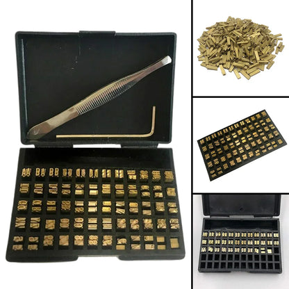 120pcs Coding Machine Word Grain 2*3*15mm Hot Stamp Copper Letters Thermal Ribbon Printing Font Semi-Automatic Tools